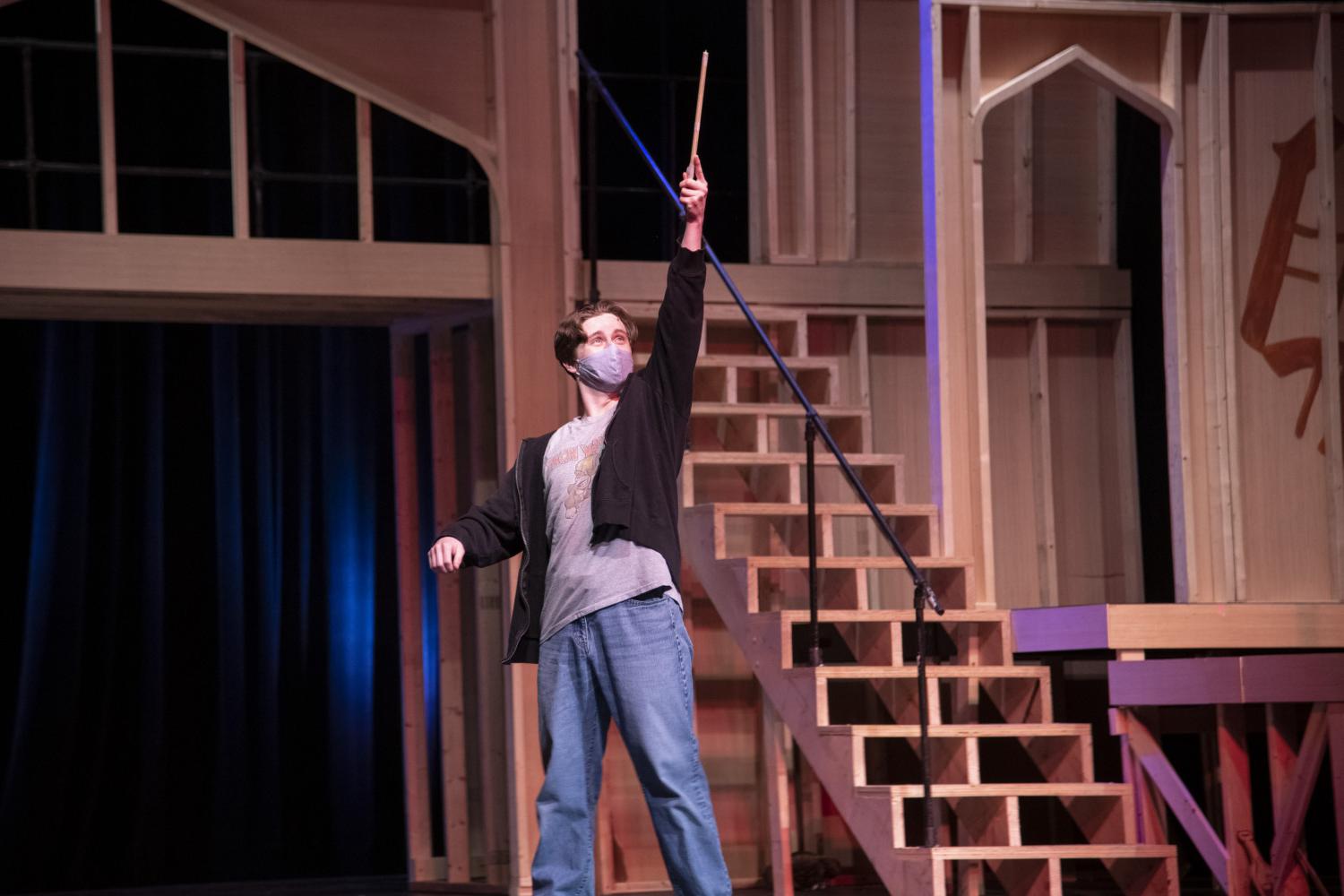 Nate Meyers in Carthage College's production of Puffs in 2020.